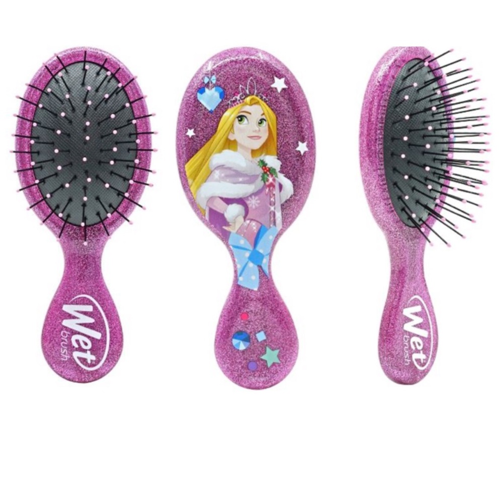 👑RAPUNZEL WET MINI DETANGLER GLITTER BALL BRUSH
